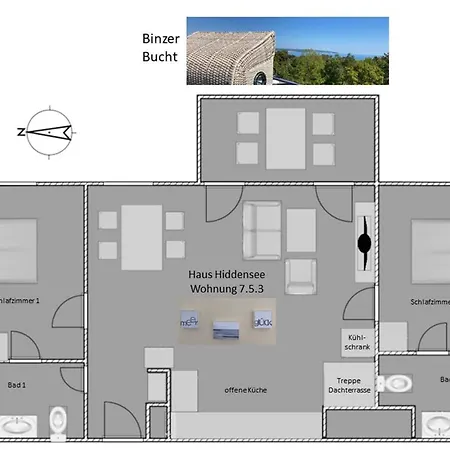Prora - Penthouse Mit Strandkorb Am Strand- Meerglueck Dachterrasse Binz